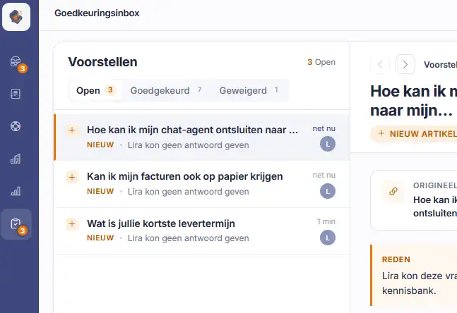 Approval inbox in Sarrai